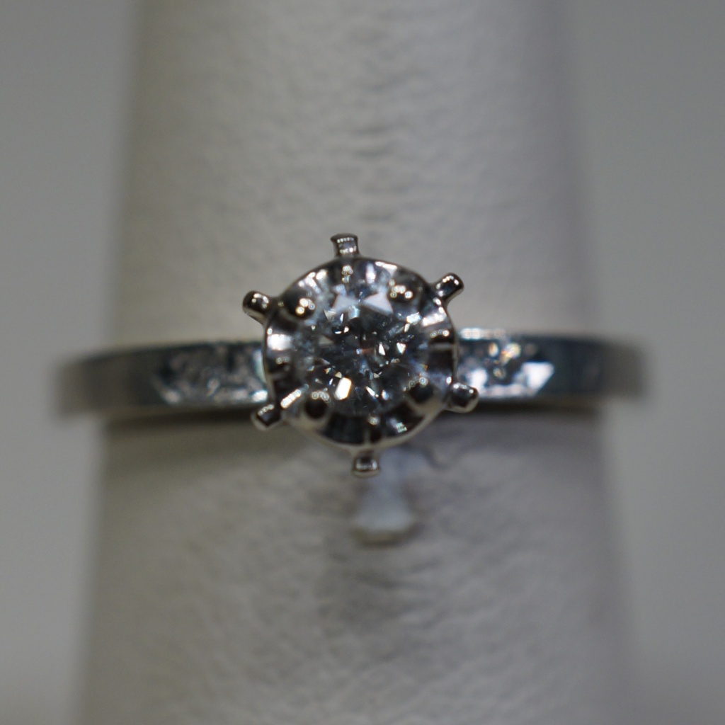 14kw Gold Genuine Diamond Engagement Ring